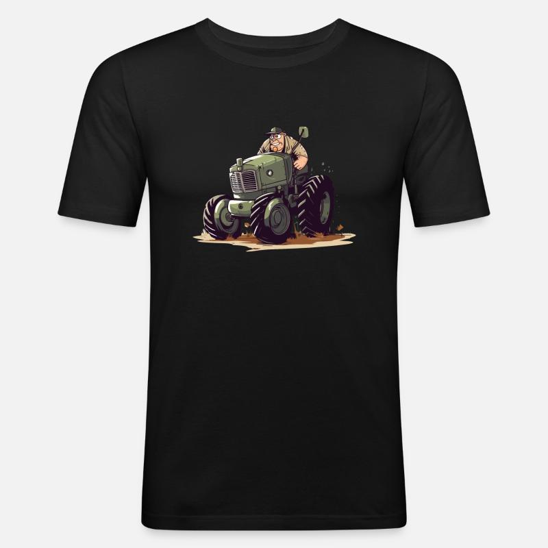Denis der wütende Bauer - Männer Slim Fit T-Shirt - Schwarz