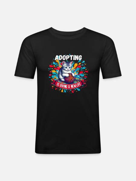 adopting - Men's Slim Fit T-Shirt - black