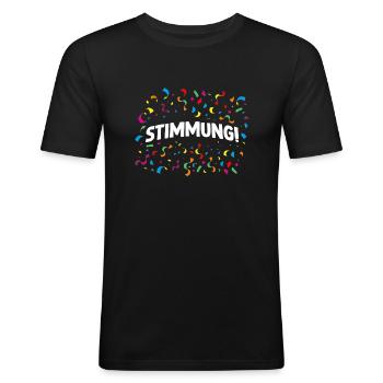 Stimmung Konfetti Fasching Karneval Köln Kostüm - Männer Slim Fit T-Shirt - Schwarz - Vorne - Nik (191cm)