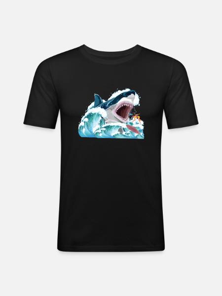 Megalodon attacks! - Men's Slim Fit T-Shirt - black