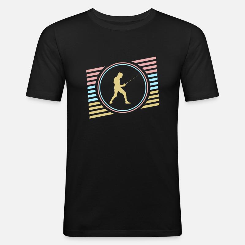 Fechten - Männer Slim Fit T-Shirt - Schwarz