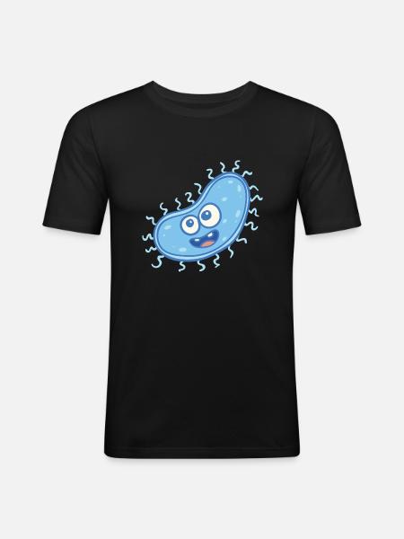 MICROBIOLOGISTE: Bactérie douce - T-shirt près du corps Homme - noir