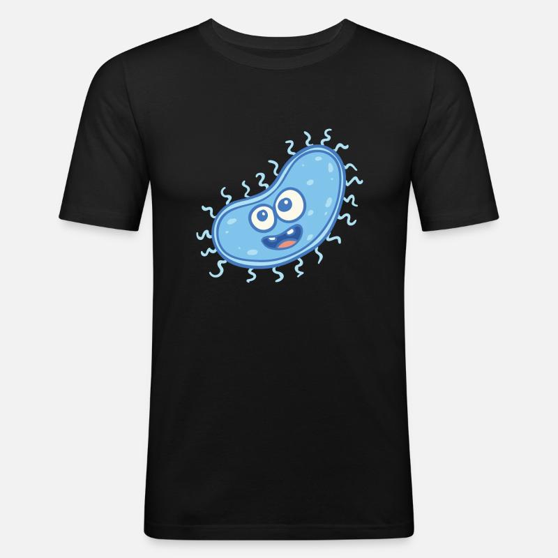 MICROBIOLOGISTE: Bactérie douce - T-shirt près du corps Homme - noir