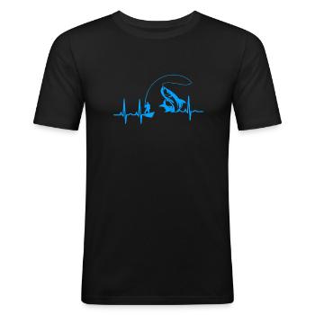 ekg pêcher pêche pêche en haute mer poissons - T-shirt près du corps Homme - noir - Devant - Nik (191cm)