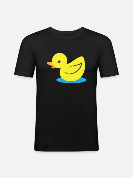 Little angry yellow duck - Men's Slim Fit T-Shirt - black