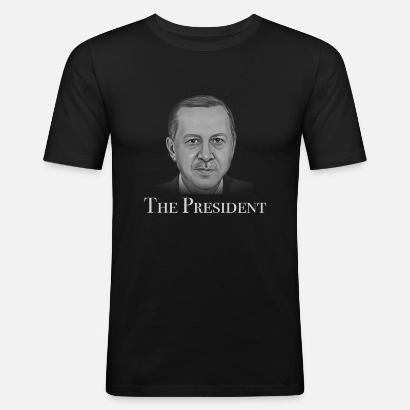 President Erdogan - Männer Slim Fit T-Shirt - Schwarz