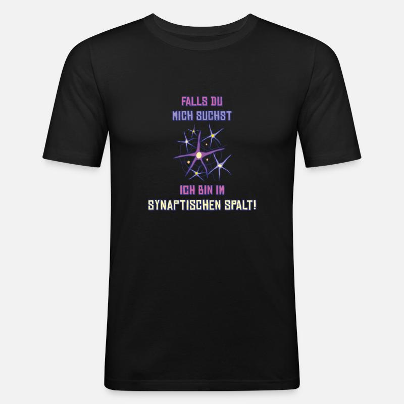 synaptischer spalt - Männer Slim Fit T-Shirt - Schwarz