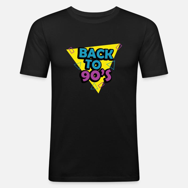 1990iger Sprüche 90s Geschenksidee - Männer Slim Fit T-Shirt - Schwarz