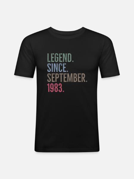 Legend Since September 1983 - Men's Slim Fit T-Shirt - black