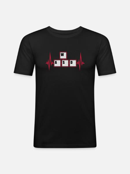 WASD Keyboard Keys Gamer - Men's Slim Fit T-Shirt - black