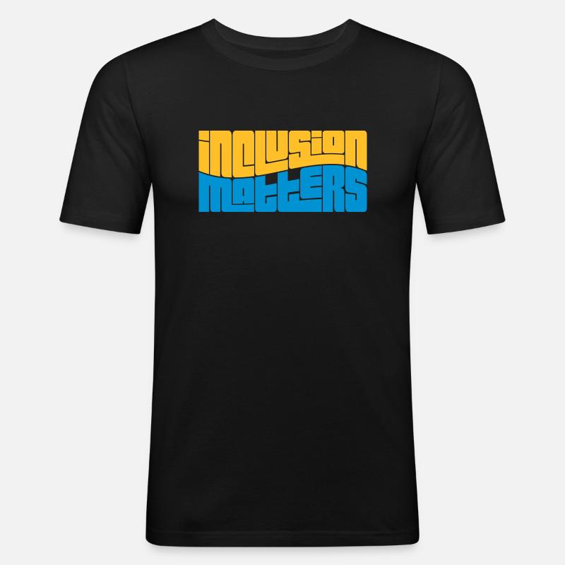 l’inclusion, ça compte Logo École - T-shirt près du corps Homme - noir
