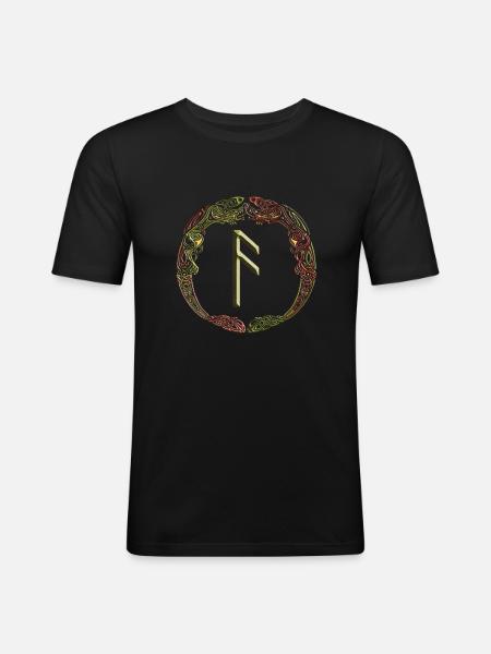 Ansuz - Männer Slim Fit T-Shirt - Schwarz