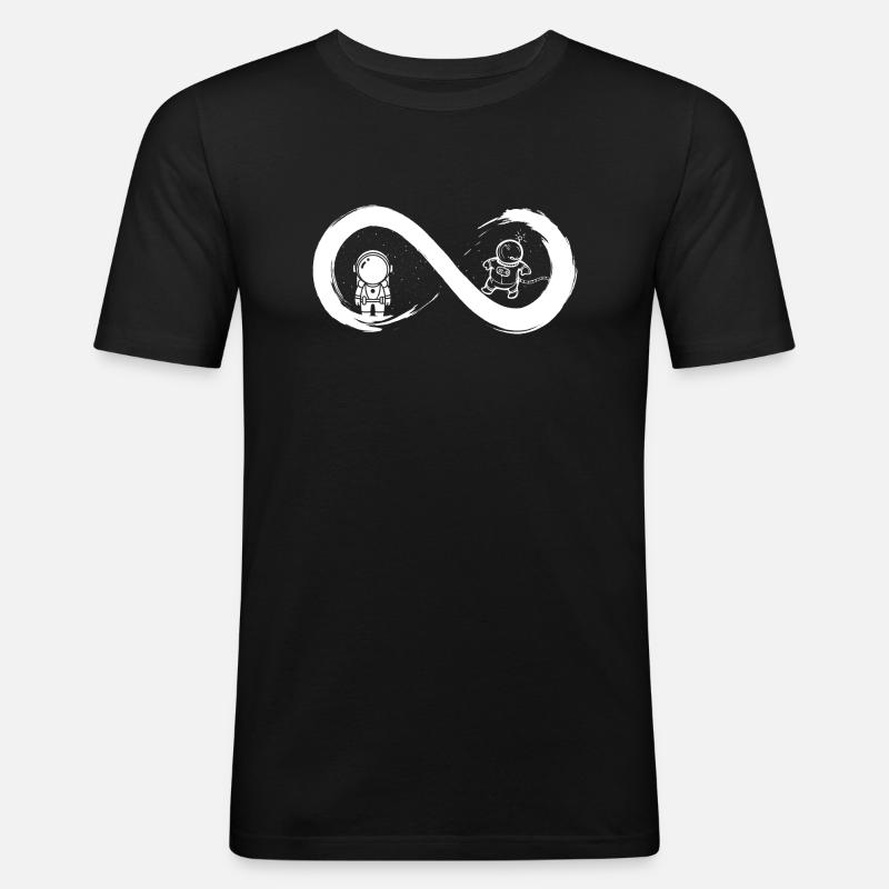Infinity-Astronaut - Männer Slim Fit T-Shirt - Schwarz