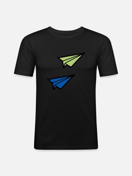 Paper airplane - Men's Slim Fit T-Shirt - black