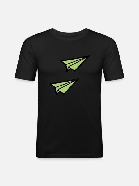 Paper Airplane 2 - Men's Slim Fit T-Shirt - black