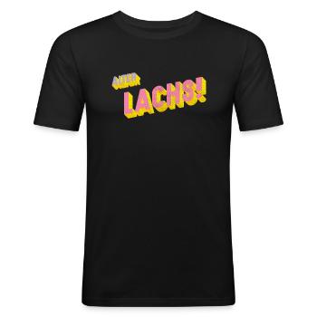 Alter Lachs - Männer Slim Fit T-Shirt - Schwarz - Vorne - Nik (191cm)