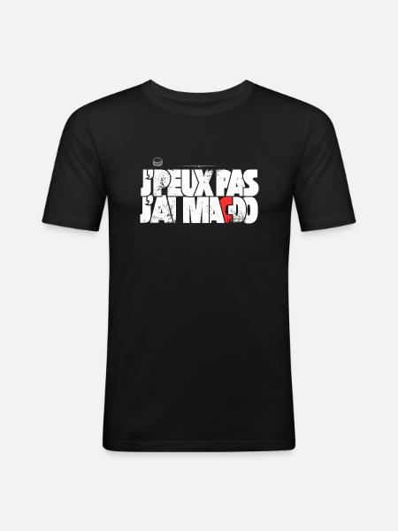 J'peux pas j'ai Macdo - T-shirt près du corps Homme - noir