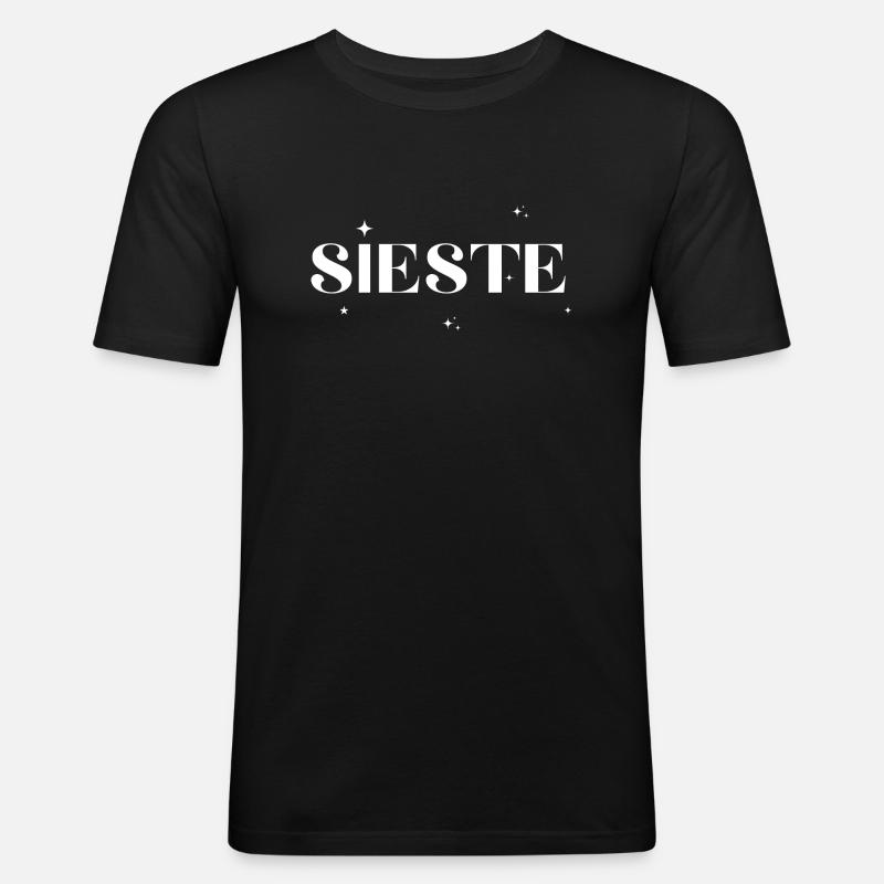 Stern-Nickerchen - Männer Slim Fit T-Shirt - Schwarz