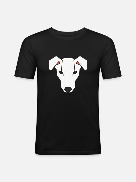 Jack Russell Faces 3a - Männer Slim Fit T-Shirt - Schwarz