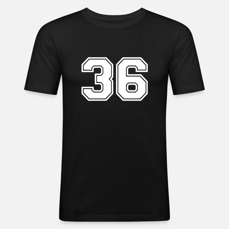 36 - Männer Slim Fit T-Shirt - Schwarz