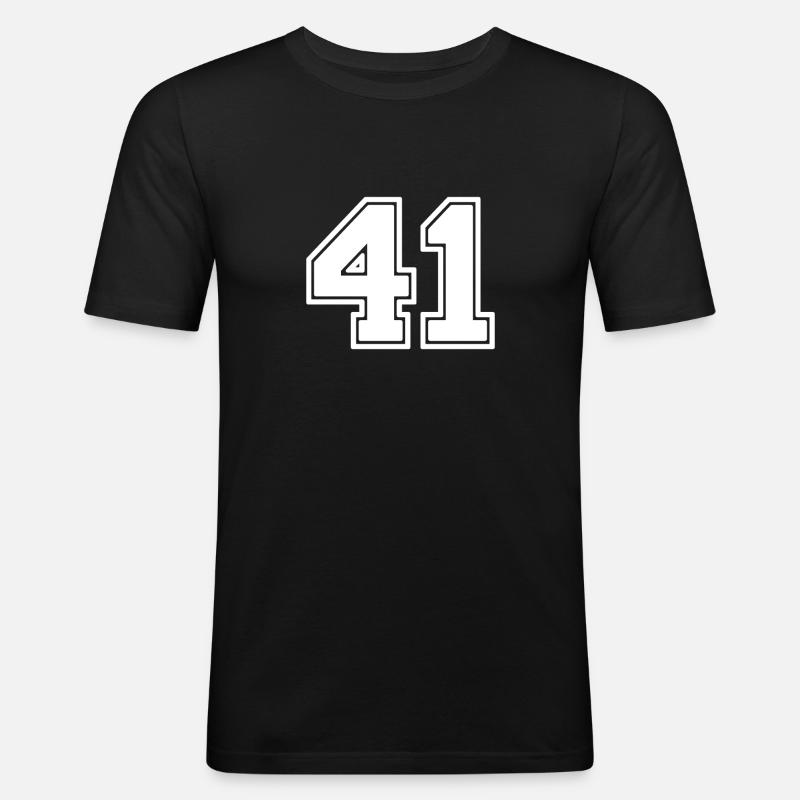 Nummer 41 - Männer Slim Fit T-Shirt - Schwarz