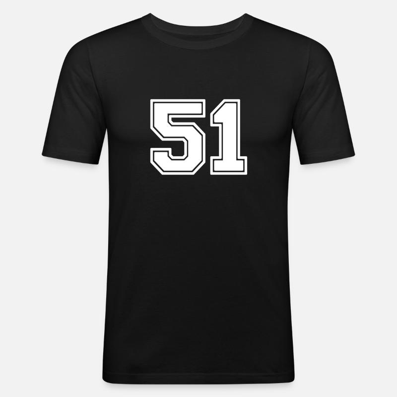 51 - Männer Slim Fit T-Shirt - Schwarz