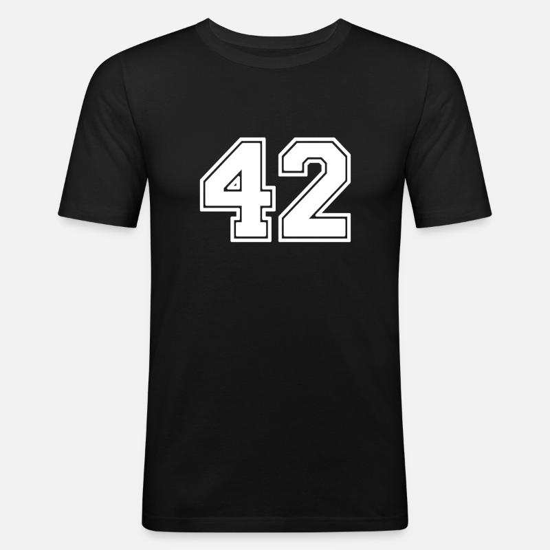 42 - Männer Slim Fit T-Shirt - Schwarz