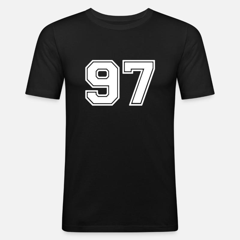 97 - Männer Slim Fit T-Shirt - Schwarz