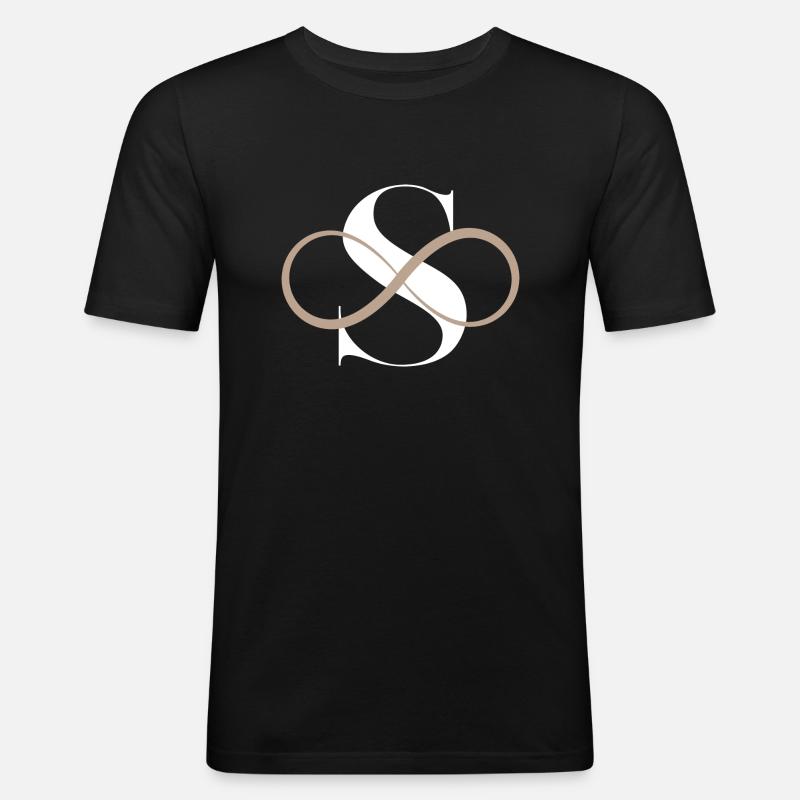 Unendlicher Buchstabe s - Männer Slim Fit T-Shirt - Schwarz