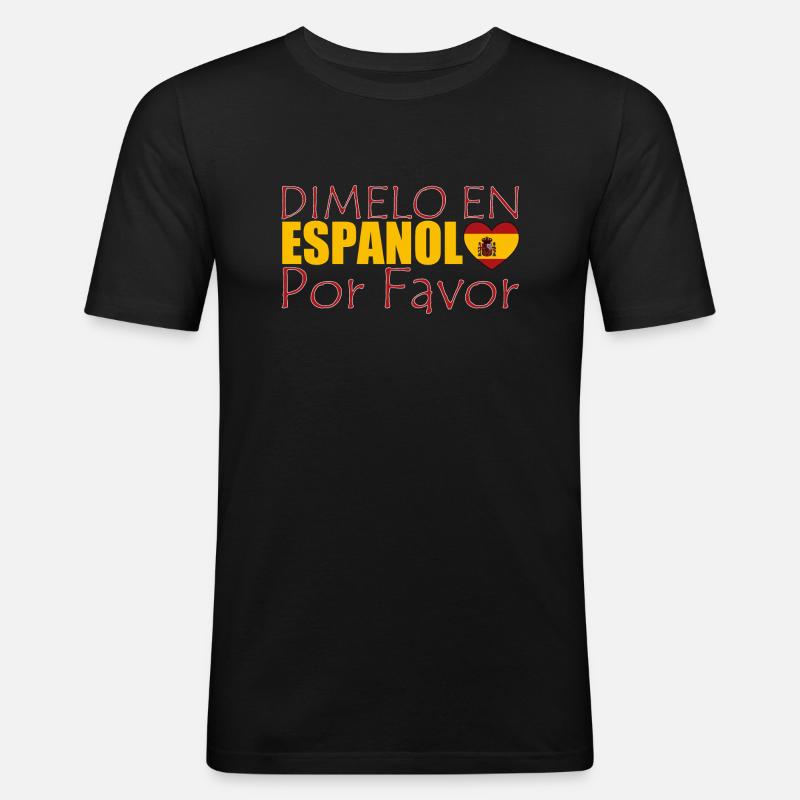 Spanisch Spanisch Lehrer Sprache - Männer Slim Fit T-Shirt - Schwarz