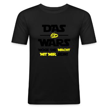 das wars möge die macht 002 - Männer Slim Fit T-Shirt - Schwarz - Vorne - Nik (191cm)