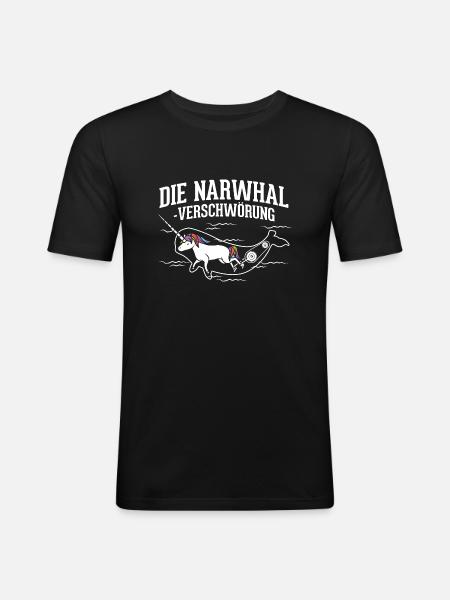 Narwhal Conspiracy - Men's Slim Fit T-Shirt - black
