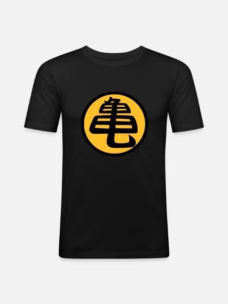 Kame (tortue) - T-shirt près du corps Homme - noir
