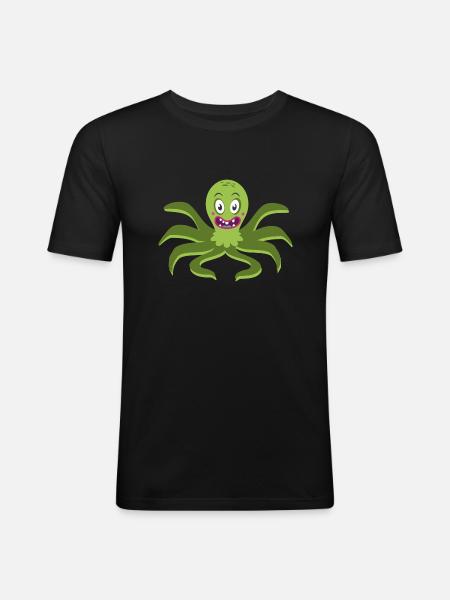 octopus - Men's Slim Fit T-Shirt - black