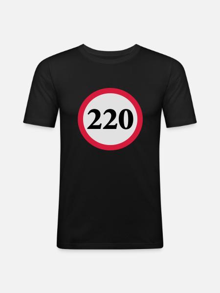 geschwindigkeitstafel_220 - Männer Slim Fit T-Shirt - Schwarz