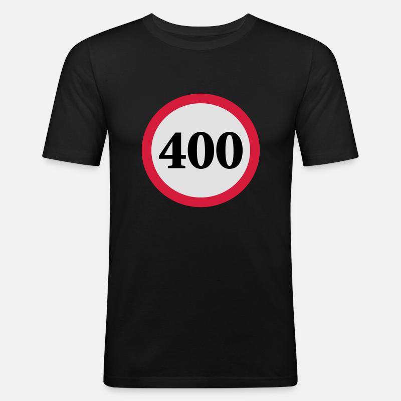 geschwindigkeitstafel_400 - Männer Slim Fit T-Shirt - Schwarz