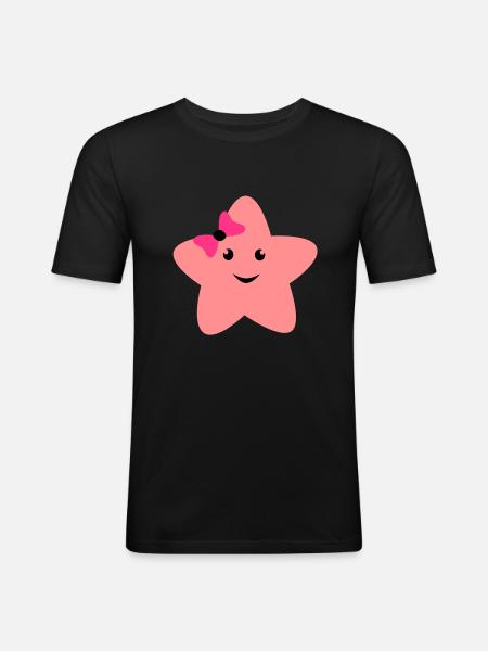 cute_star - T-shirt près du corps Homme - noir