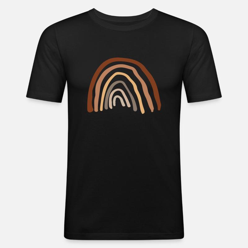 Rainbow - Männer Slim Fit T-Shirt - Schwarz