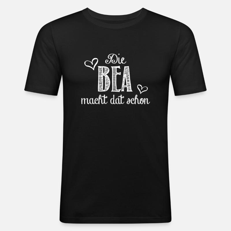 bea - Männer Slim Fit T-Shirt - Schwarz