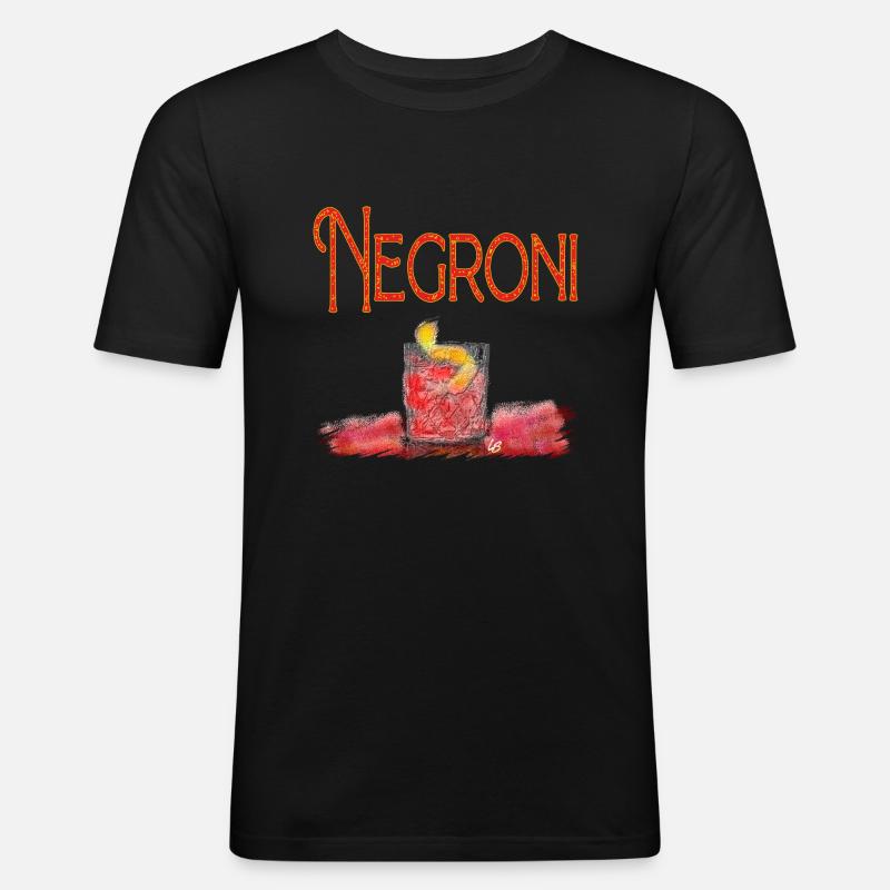 Negroni Cocktail - Maglietta aderente da uomo - nero