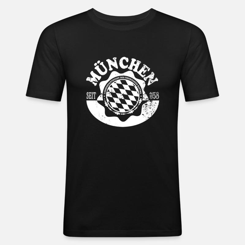 München - Männer Slim Fit T-Shirt - Schwarz