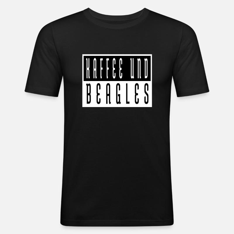 ich liebe kaffee kaffeebohne - Männer Slim Fit T-Shirt - Schwarz
