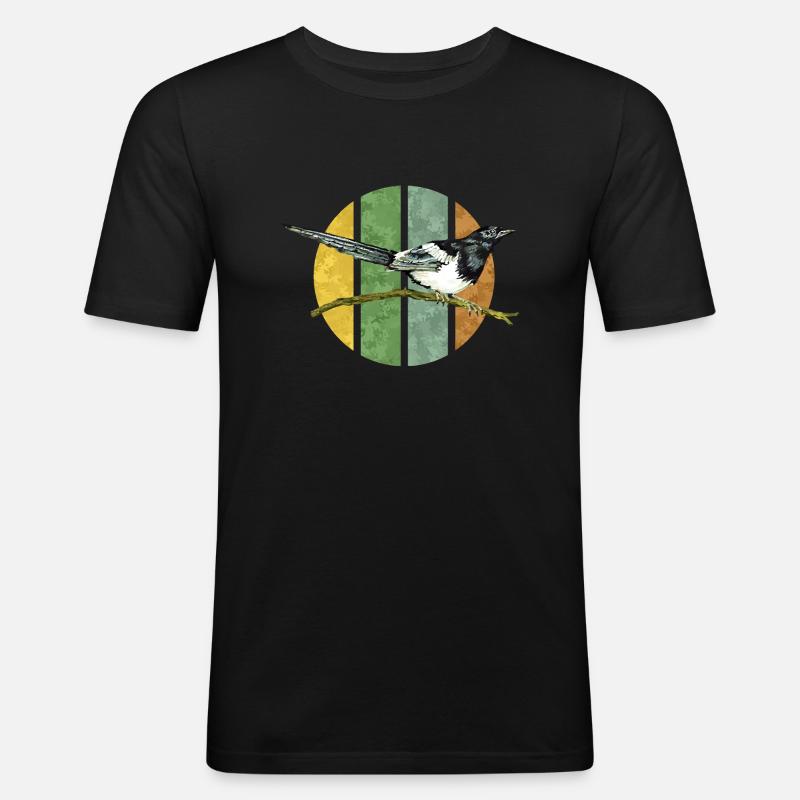 Vogel - Männer Slim Fit T-Shirt - Schwarz