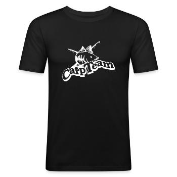 CARP TEAM CARPHUNTER KARPFEN ANGLER KARPFENANGLER - Männer Slim Fit T-Shirt - Schwarz - Vorne - Nik (191cm)