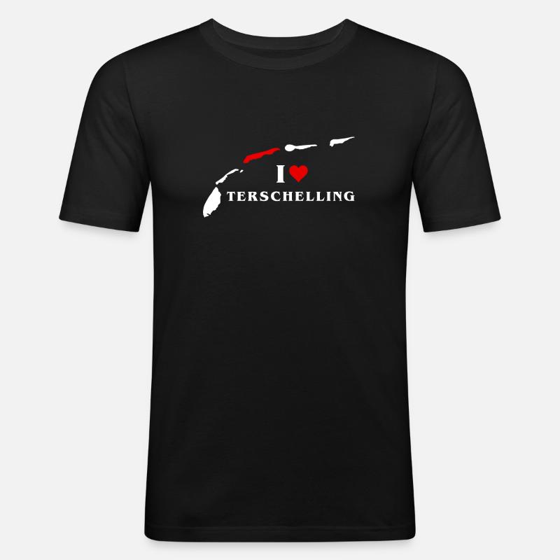 Ich liebe Terschelling - Männer Slim Fit T-Shirt - Schwarz