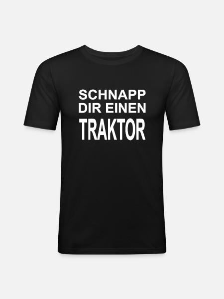 Traktor - Männer Slim Fit T-Shirt - Schwarz