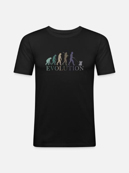 EVOLUTION Yorkshire Terrier - Männer Slim Fit T-Shirt - Schwarz