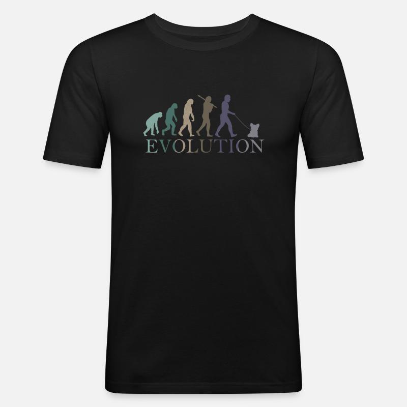 EVOLUTION Yorkshire Terrier - Männer Slim Fit T-Shirt - Schwarz