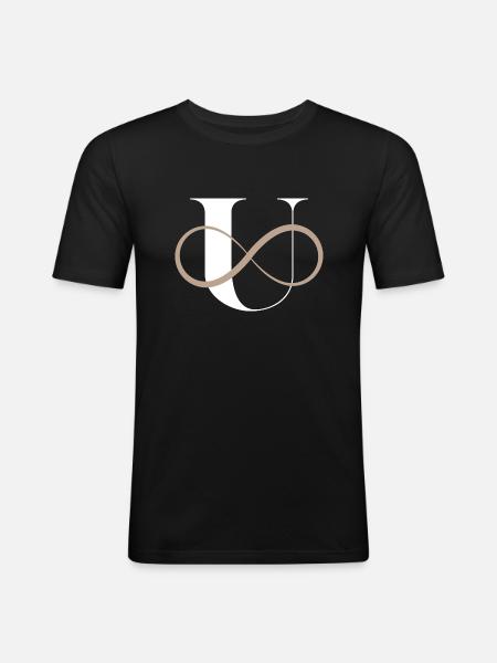 Infinite Letter u - Men's Slim Fit T-Shirt - black