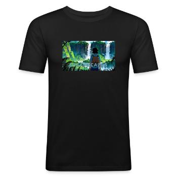 Paysages de rêve Jungle - T-shirt près du corps Homme - noir - Devant - Nik (191cm)